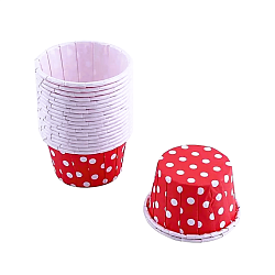 Капсулы капкейк 100 шт красный/белый горох