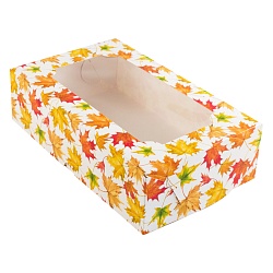 Коробка для зефира 25 см*15 см*7 см прямоугольная "Кленовый лист"