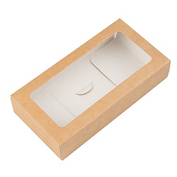 Коробка - конверт под шоколадку, крафт с окном, высокая 17,5 см*9 см*3,5 см