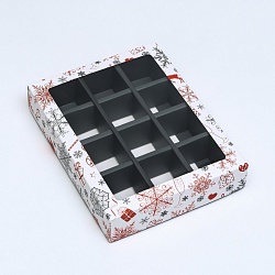 Коробка на 12 конфет 19 см*15 см*3,6 см "Подарки"