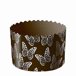 Форма бумажная для кулича "БАБОЧКИ" d= 9 см x h= 9 см