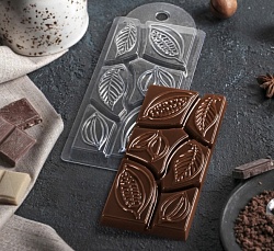 Пластиковая форма шоколада "Шоколад Какао дольки" 15 см*7 см*1 см