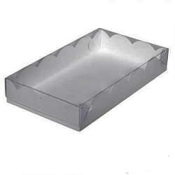 Коробка для пряников 20 см*12 см*3,5 см белая с прозрачной крышкой